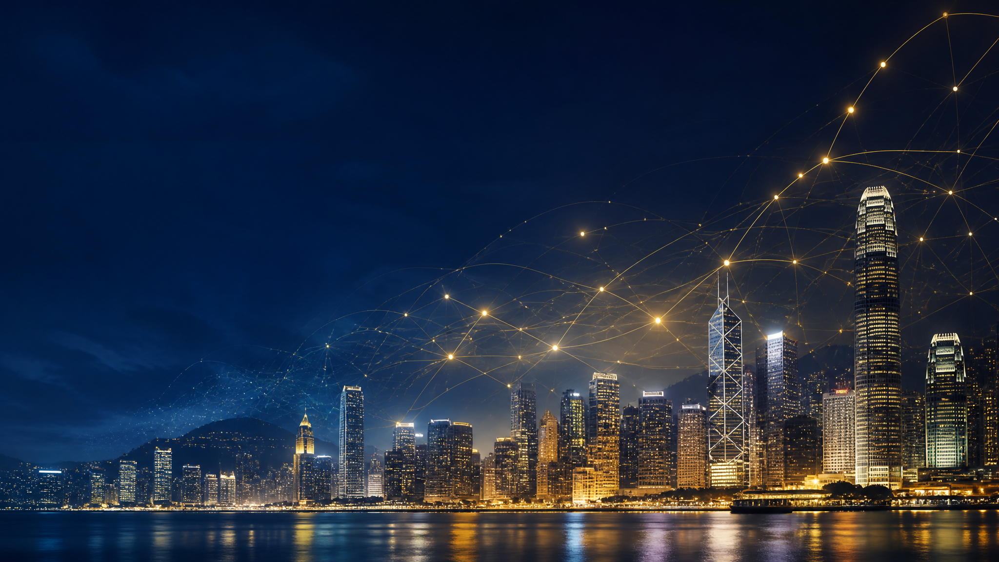 Global network of connected cities at night